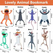 1入組3d卡通動物書籤,新奇有趣、可愛卡通動物形狀、文具、禮品、派對小禮物、學生必備 - 彩色 - 查看 6