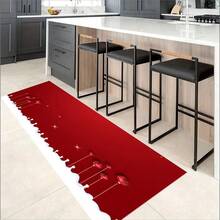1pc Crystal Velvet Christmas Santa Claus Cartoon Non-Slip Waterproof Absorbent Mat, For Kitchen/Bathroom/Entryway - Red Star Carpet - View 6
