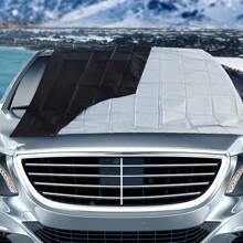 1pc Silver Car Windshield Snow Cover For Winter, Sunshade For Summer - Silver - View 4