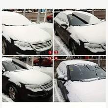 1pc Silver Car Windshield Snow Cover For Winter, Sunshade For Summer - Silver - View 3