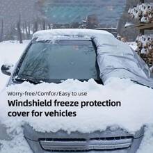 1pc Silver Car Windshield Snow Cover For Winter, Sunshade For Summer - Silver - View 1