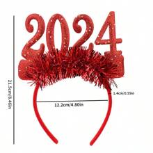 New Arrivals High-Grade Cloth 2024 Digital Hairband For New Year's Eve Party And Christmas Party Decoration Props Best Gifts Birthday - Silver - View 2