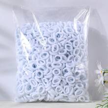 500pcs White Basic Seamless Hair Ties For Girls With 0.8 Inch Diameter, Suitable For Daily Use - White - View 7