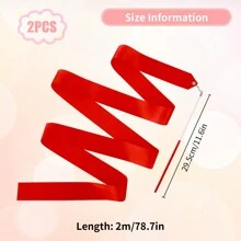 Gymnastic Ribbon Sparkling Dance Ribbon Twirling Baton Long Ribbon Streamers Rhythmic Gymnastics for Kids Artistic Dancing Training Party Favors with Ribbon Dancer Wand - Red - View 2