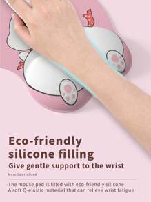 Almohadilla De Ratón Con Soporte Para Muñeca, Almohadilla Para Muñeca De Ordenador Portátil, Cojín Para Muñeca, Cojín Para Mouse Deslizante, Cojín Protector Para La Mano Y Cojín Para La Palma Grueso - lindo conejo blanco - Ver 2