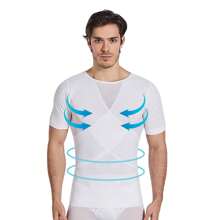 Fajas De Manga Corta Con Corsé Invisible Para Hombre - Blanco - Ver 1