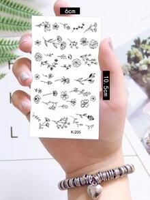 9pcs Nhỏ bé Thiết kế Hình xăm tạm thời , Cover Ups & Áo đầm , Không giới tính - màu đen - Xem 2