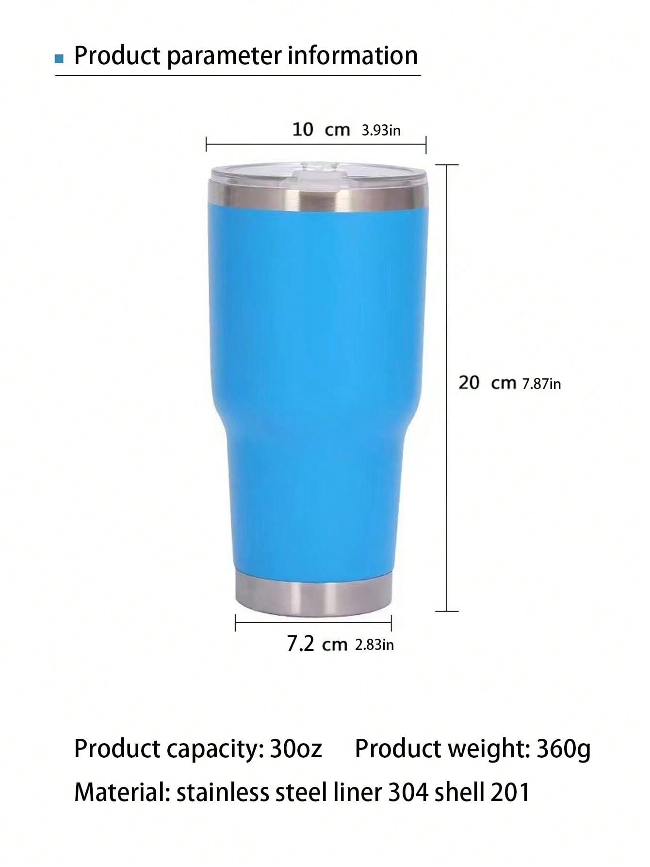 1pc Red 30oz Stainless Steel Travel Car Mug, Double Wall Vacuum