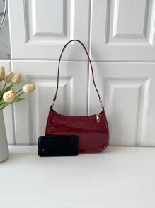 Bolso de hombro minimalista, bolso burdeos, bolso y bolsa ideal de regalo de Año Nuevo, bolso burdeos de moda