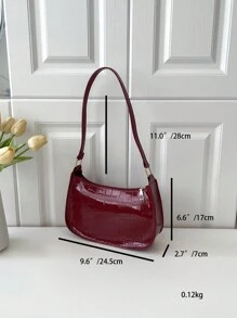 Bolso de hombro minimalista, bolso burdeos, bolso y bolsa ideal de regalo de Año Nuevo, bolso burdeos de moda