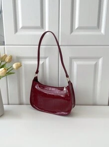 Bolso de hombro minimalista, bolso burdeos, bolso y bolsa ideal de regalo de Año Nuevo, bolso burdeos de moda