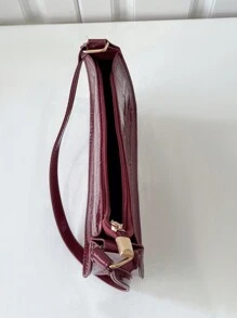 Bolso de hombro minimalista, bolso burdeos, bolso y bolsa ideal de regalo de Año Nuevo, bolso burdeos de moda