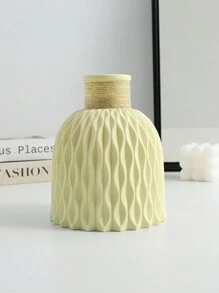 1pc Faux Silk Flower Bouquet Home Decor, Pink Floral With Green Leaves, Suitable For Wedding, Birthday, Anniversary Party, Tabletop, Living Room, Bedroom Decoration, Glass Vase - Khaki - View 7