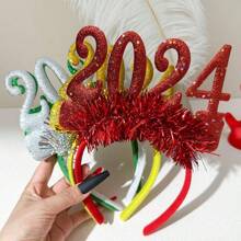 New Arrivals High-Grade Cloth 2024 Digital Hairband For New Year's Eve Party And Christmas Party Decoration Props Best Gifts Birthday - Silver - View 3