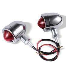 1 对 12V 通用摩托车金属转向信号指示灯闪光灯适用于咖啡赛车和老式摩托车 - 銀色 - 查看 11