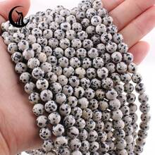 Zhe Ying 1串6/8/10mm天然斑點紋瑪瑙治療水晶珠子,38cm,適用於珠寶製作 - 達爾馬提亞碧玉 - 查看 5