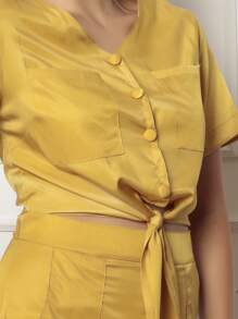 Women Jumpsuits - 黃色 - 查看 3