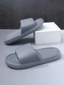 男士室內拖鞋,輕便防滑,厚底皮紋質地,個性化灰色eva涼鞋