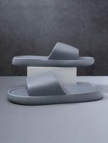 男士室內拖鞋,輕便防滑,厚底皮紋質地,個性化灰色eva涼鞋