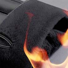 kissyouths 冬季女性pu洗皮革登山戶外騎行摩托車加加厚保暖防風防寒手套觸控防滑手套旅行滑雪手套黑色 - 黑色 - 查看 4