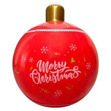 1pc Inflatable Lantern Ball Christmas Yard Decor Atmosphere Ball With Air Pump - Red - View 5