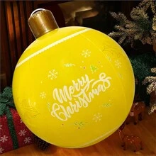 1pc Inflatable Lantern Ball Christmas Yard Decor Atmosphere Ball With Air Pump - Red - View 7