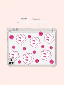 1 件个性化趣味笑脸平板电脑保护套,带铅笔槽,兼容 iPad - 彩色 - 查看 5