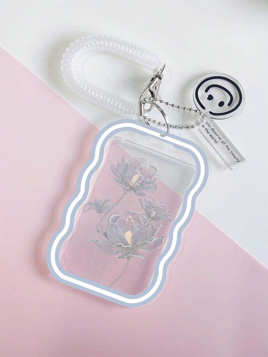 1 件 Ins 透明卡夾,附掛繩彈簧夾,適用於身分證、餐卡、門禁卡、工作卡、學校卡、公車卡、學生卡、鑰匙等。 - 無色 - 查看 1