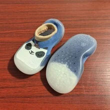 1對嬰兒防滑軟底步行鞋襪,適用於春秋,男女通用,室內和戶外 - 霧霾藍 - 查看 7