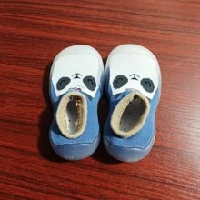 1對嬰兒防滑軟底步行鞋襪,適用於春秋,男女通用,室內和戶外 - 霧霾藍 - 查看 5