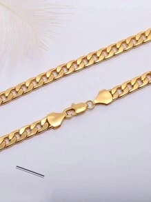 Collier De 6 Mm Plaqué Or 18k Punk Hip Hop Chaîne De Pull-over Pour Homme Et Femme Bijoux En Métal Pour Cadeau De Fête D'anniversaire