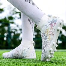 Men's Indoor Turf Football Shoes, Arch Support Football Nails, High-Performance Five-A-Side Football Sneakers - White - View 7