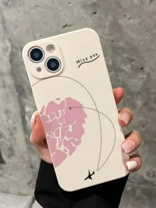 2pcs Thickened Edge Anti-Fall Couple Phone Case With Heart And English Letters Patterns, Compatible With IPhone, Compatible With Xiaomi, Compatible With Samsung And Compatible With Huawei Series,International Version, Not The Domestic Version - Multicolor - View 3