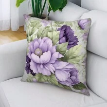 1入組雙面印花復古紫色花紋桃皮枕套 - 彩色 - 查看 4