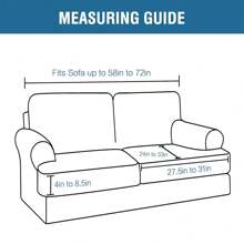 Sofa Cover 2 Piece T Cushion Armchair Slipcovers Thick Velvet Couch Cover Furniture Protector Stretch T Cushion Sofa Covers for Cushion Couch with T Cushion Covers Washable - 深青色 - 查看 8
