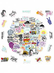 50 cái Kích thước nhỏ 4CM Truyền cảm hứng & Bảng chữ cái tiếng Anh Hình dán Đối với Nước Chai , Mũ bảo hiểm , Hành lý , Sổ tay - Nhiều màu - Xem 3