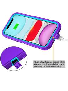 Apple Heavy Duty Shockproof 3-Layer Full Body Protection Hybrid Rubber Rugged Phone Case - Violet Purple - View 6