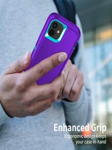 Apple Heavy Duty Shockproof 3-Layer Full Body Protection Hybrid Rubber Rugged Phone Case - Violet Purple - View 7
