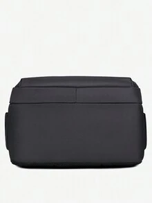 1pc Daily Travel Large Capacity Backpack, Student Schoolbags, Adjustable Strap Double Shoulder Bag, Fashion Male And Women Casual Bag, Sports Bag, Simple Black Computer Bag, Lightweight Spine Protection Backpack, Breathable Backpack Laptop - Black - View 5