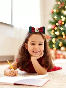 6入組不同款式的聖誕風格女童發夾,聖誕節慶祝、派對、節日禮物髮飾裝飾,適用於冬季、聖誕和新年的穿搭