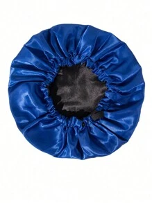 Awegeo 1件装女士纯色双层缎面睡帽，可调节抽绳和纽扣，时尚睡帽，适合日常佩戴，保护并造型头发