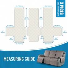 1/2/3 Seat Waterproof Recliner Sofa Cover, Non Slip Recliner Chair Covers, Washable Reclining Couch Cover Outdoor Cushion Covers Garden Furniture Protector With Elastic Straps Pocket For Pets, Cats, Dogs Khaki - 卡其色 - 查看 11