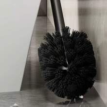 带壁挂支架的马桶刷套装，无死角，无需钻孔安装，家用清洁工具