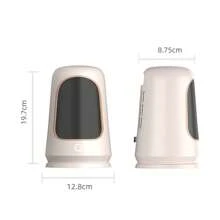 最新2024 年電空間加熱器,帶可調節恆溫器,一檔500w 和二檔1200w 室內便攜式加熱器,帶歐洲插頭,ptc 陶瓷加熱元件,供暖和風扇模式,適合臥室、辦公室和室內使用,可愛美觀的冬季必備品 - 藕粉色 - 查看 3