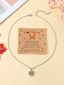 Goodwaro 1 pieza Fashionable Collar colgante de acero inoxidable grabado con laser de Dachshund, perro pastor, Golden Retriever, Corgi, gran regalo del Dia de la Madre para mamá de perro con cadena de clavícula hecha a mano y hermoso empaque de tarjeta, adecuado para usar en el Dia de la Madre