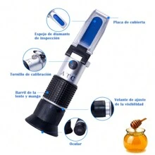 Optical Refractometer, Digital Brix Refractometer 0-90% Brixometer, Digital Refractometer, Refractometer For Honey, Refractometers For Dessert Cream Syrup Juice Sugar Tester - Black - View 3