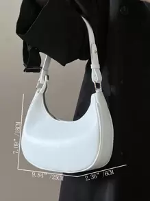 Nuevo bolso de hombro blanco lunar de moda y clásico con correas desmontables, adecuado para salidas casuales y diarias