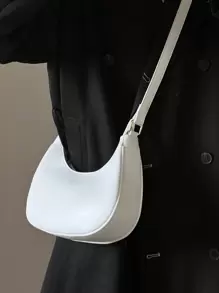 Nuevo bolso de hombro blanco lunar de moda y clásico con correas desmontables, adecuado para salidas casuales y diarias