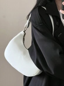 Nuevo bolso de hombro blanco lunar de moda y clásico con correas desmontables, adecuado para salidas casuales y diarias
