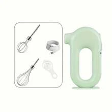 1pc, Wireless Portable Electric Food Mixer Automatic Whisk Dough Egg Beater Baking Cake Cream Whipper Kitchen Tool - Green - View 10